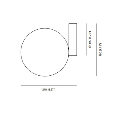 Eliza minimalist wall lamp measurements