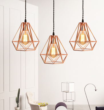 LEIKA Geometric Pendant Lamp in Rose Gold (Pre-order)